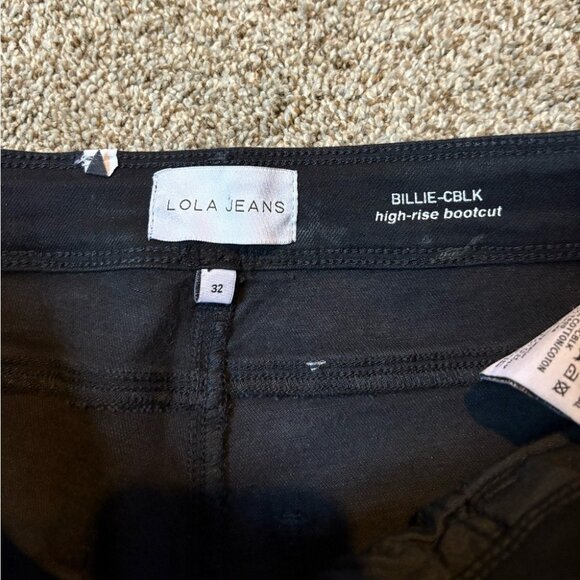 NEW Lola Denim-Billie High-Rise Bootcut Black Coated Stretch Premium Jeans 32 - Picture 8 of 12